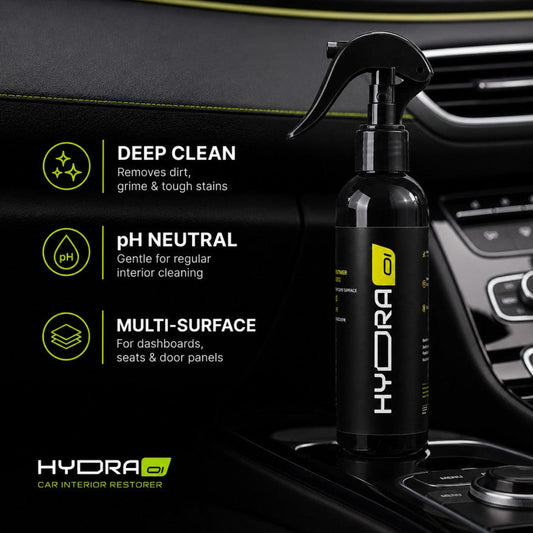 Hydraone Car Interior Restorer – pH-Neutral Multi-Surface Car Interior Cleaner | 200 ML