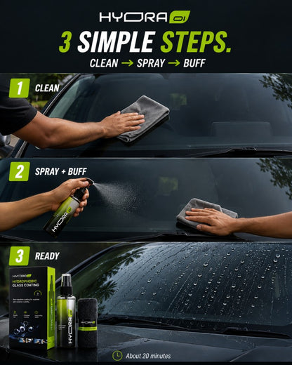Hydraone Rain Repellent Spray for Car Glass | Hydrophobic Windshield Coating | 120ml