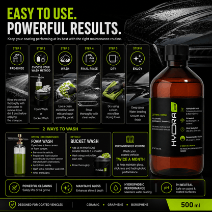 Hydraone Ceramic Wash | Coating Maintenance Shampoo | pH Neutral | 500 ml